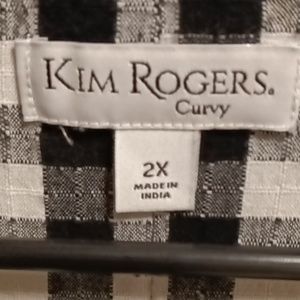 FINAL PRICE KIM ROGERS black and white sleeveless checkered blouse w Size 2X